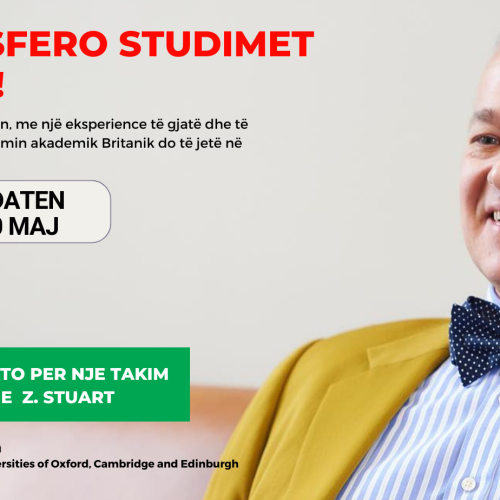 Bashkohuni me ne nga data 26 -30 Maj për një takim individual që do tju informoje mbi bursat ESBA që ne ofrojmë si dhe për studimet universitare në Britani.