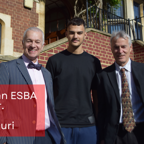 Last September, Kristi won an ESBA scholarship to a school on the border of the county of Surrey, south of London.   